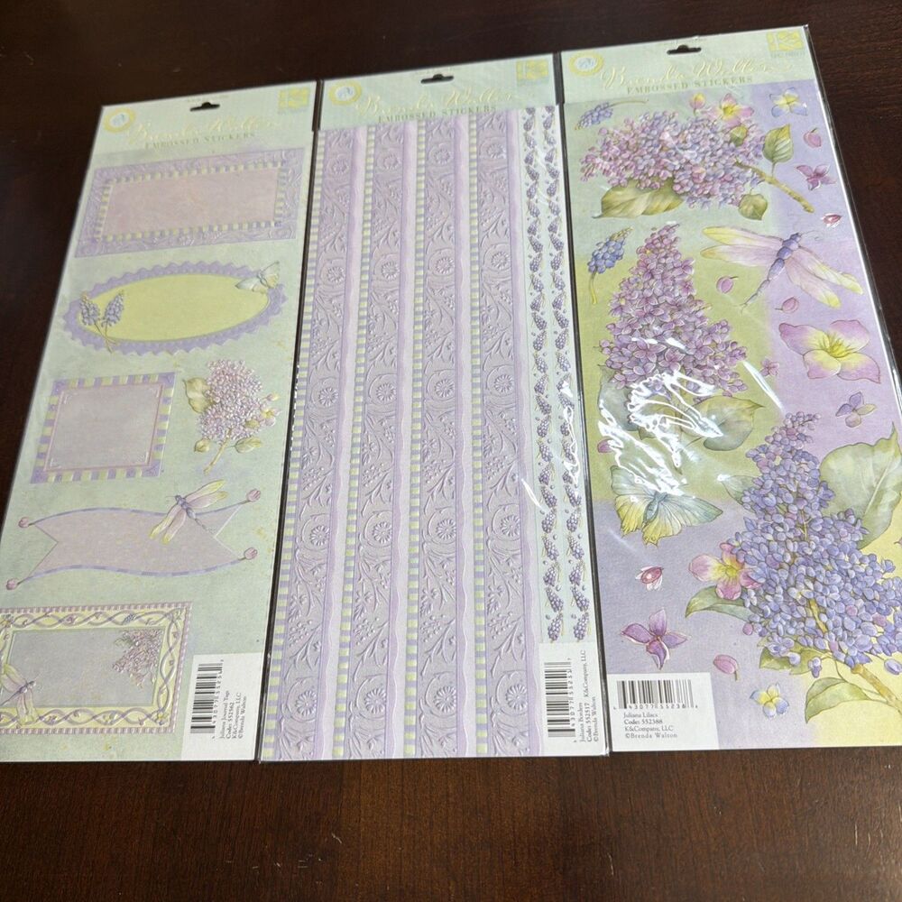 K&Company Embossed Stickers 3 Sheets Scrapbooking